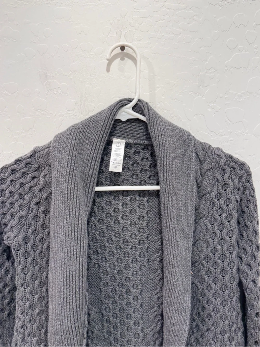 ivivva Breathe Relax Love Wrap Cardigan Girls 8 Gray Chunky Knit Grandpacore